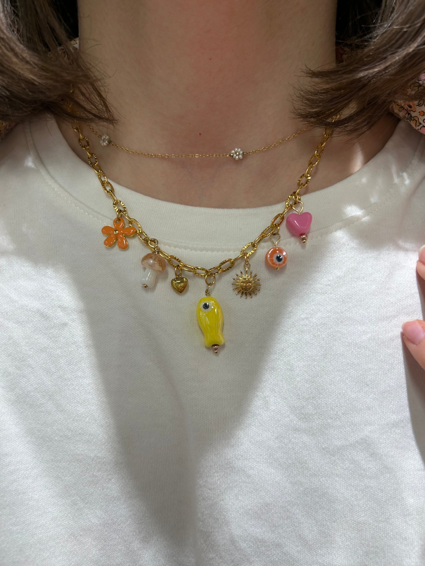 Chaîne Big soleil - charms attachés