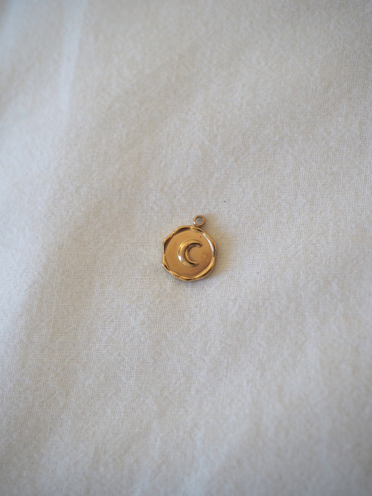 Charm Médaille Lune Doré