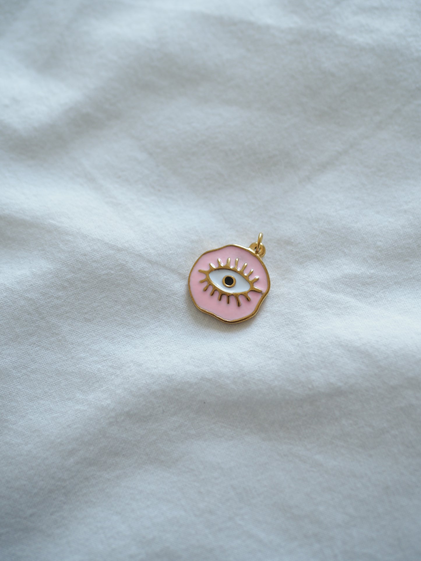 Charm Médaille Oeil Rose