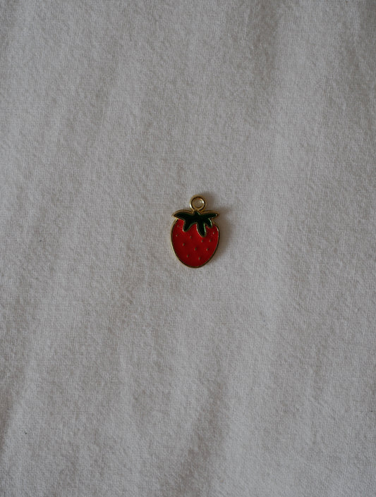 Charm fraise émaillée